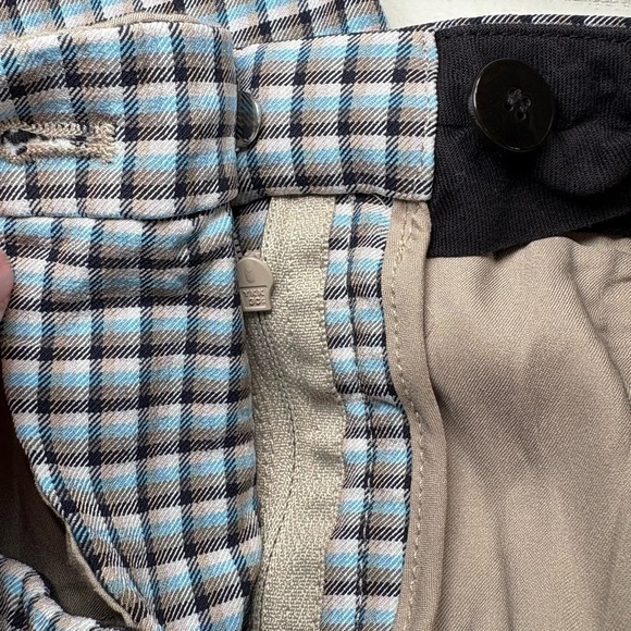 THEORY Trecca Skinny Straight Stretch Pants Checkered Blue 6 - Picture 7 of 9